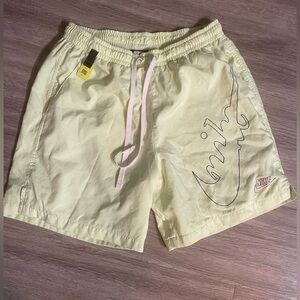Nike Light Yellow Casual Shorts